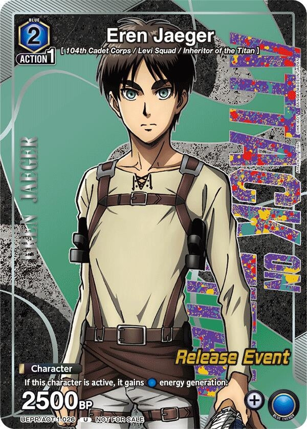 Image for Eren Jaeger (Release Event Participation) (UEPR/AOT-1-026) (UE10BT: Attack on Titan Release Event Cards) (UE10BT_RE) - Union Arena