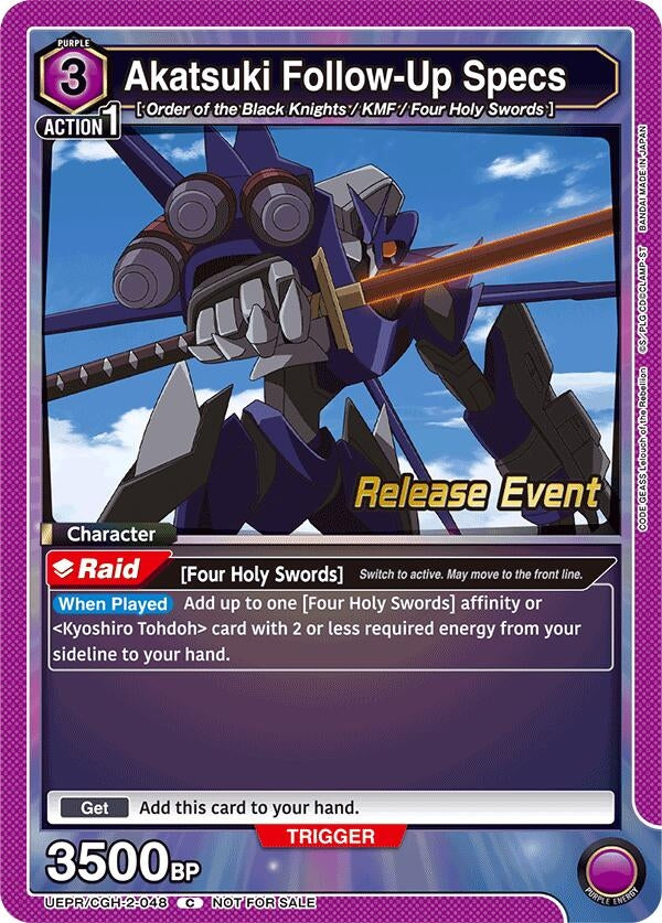 Image for Akatsuki Follow-Up Specs (UEPR/CGH-2-048) (UEX03BT: CODE GEASS: Lelouch of the Rebellion Vol.2 Release Event Cards) (UEX03BT_RE) - Union Arena