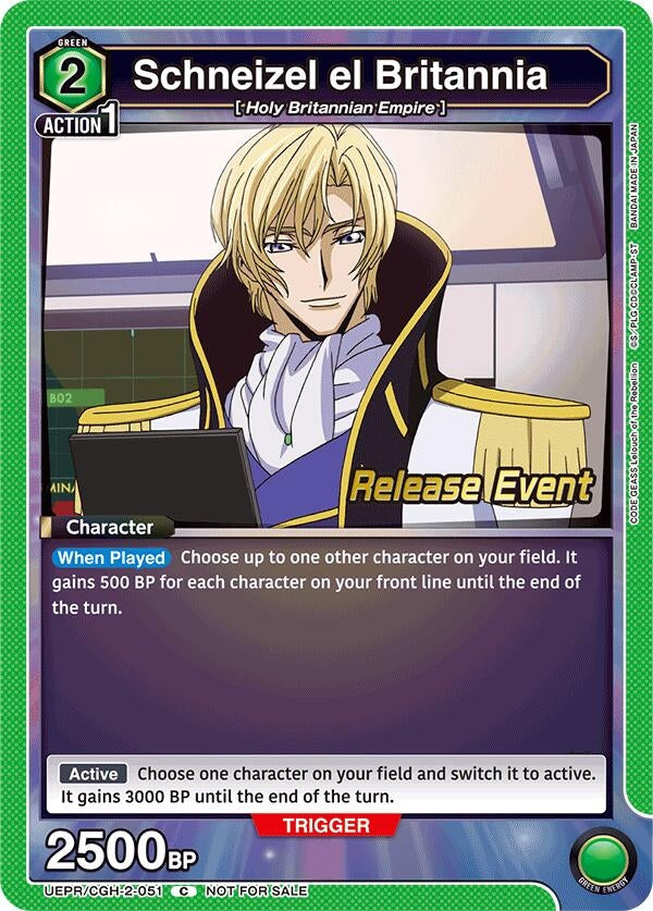 Image for Schneizel el Britannia (UEPR/CGH-2-051) (UEX03BT: CODE GEASS: Lelouch of the Rebellion Vol.2 Release Event Cards) (UEX03BT_RE) - Union Arena