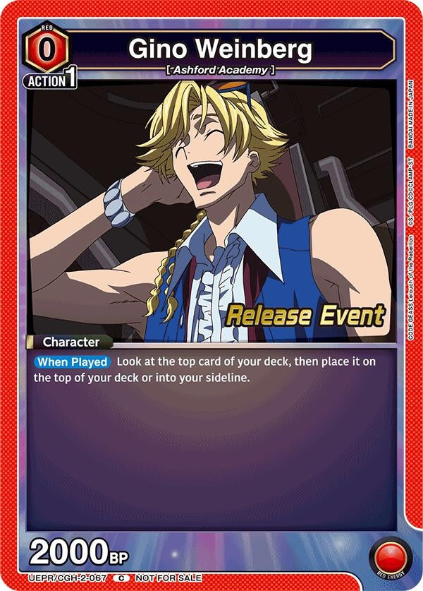 Image for Gino Weinberg (067) (UEPR/CGH-2-067) (UEX03BT: CODE GEASS: Lelouch of the Rebellion Vol.2 Release Event Cards) (UEX03BT_RE) - Union Arena