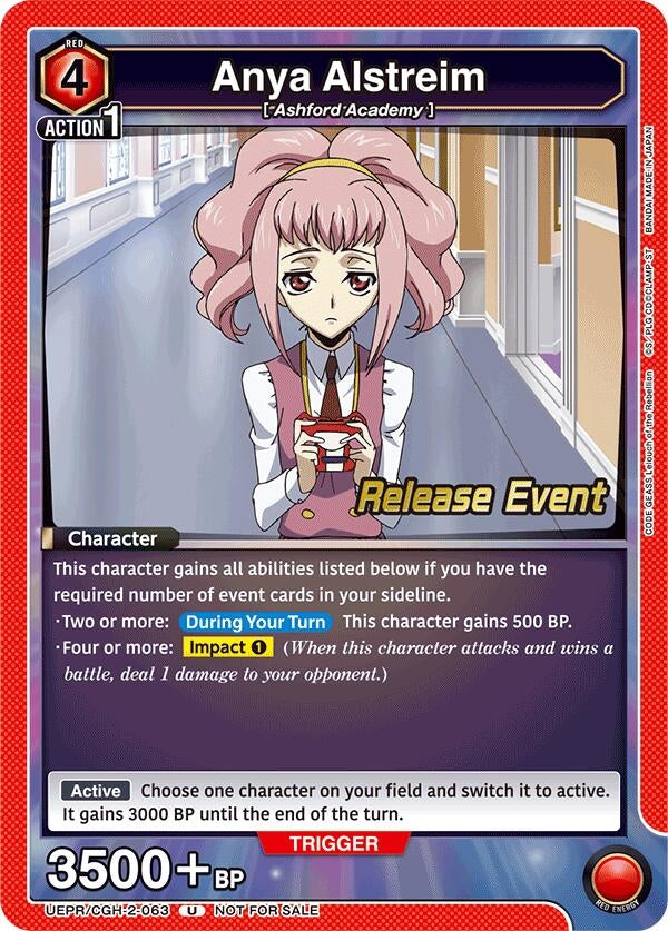 Image for Anya Alstreim (063) (UEPR/CGH-2-063) (UEX03BT: CODE GEASS: Lelouch of the Rebellion Vol.2 Release Event Cards) (UEX03BT_RE) - Union Arena