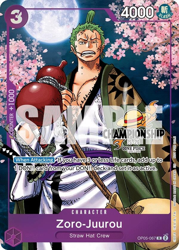 Image for Zoro-Juurou (CS 25-26 Event Pack Finalist Ver.) (OP05-067) (One Piece Promotion Cards) (OP-PR) - One Piece Card Game