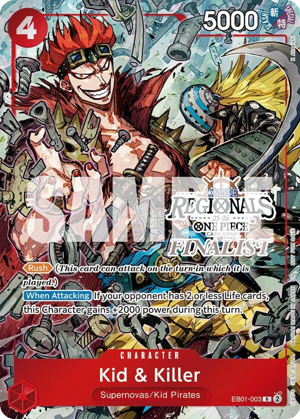 Image for Kid & Killer (Online Regional Finalist Card Set 2025 Vol.2) (EB01-003) (One Piece Promotion Cards) (OP-PR) - One Piece Card Game