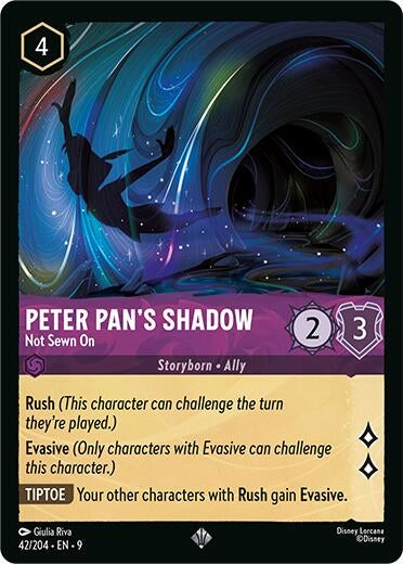 Image for Peter Pan's Shadow - Not Sewn On (42/204) (Fabled) (9) - Disney Lorcana