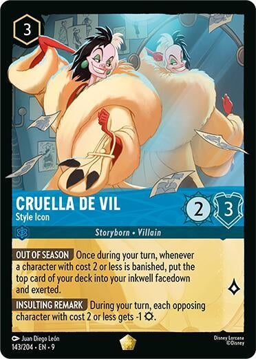 Image for Cruella De Vil - Style Icon (143/204) (Fabled) (9) - Disney Lorcana