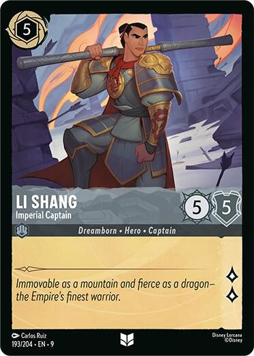 Image for Li Shang - Imperial Captain (193/204) (Fabled) (9) - Disney Lorcana