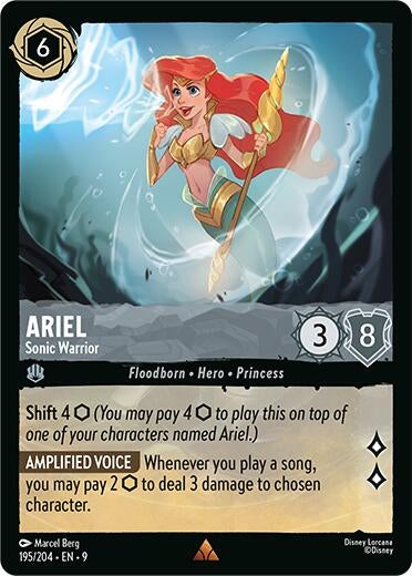 Image for Ariel - Sonic Warrior (195/204) (Fabled) (9) - Disney Lorcana