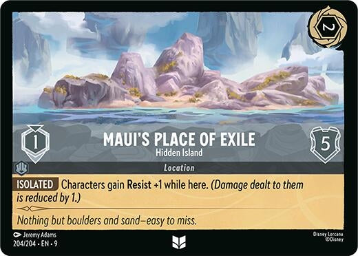 Image for Maui's Place of Exile - Hidden Island (204/204) (Fabled) (9) - Disney Lorcana