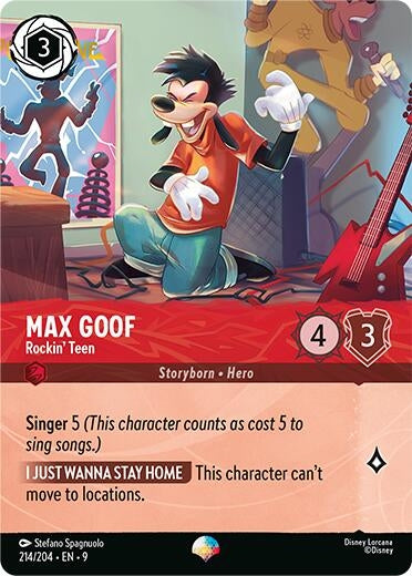 Image for Max Goof - Rockin' Teen (Epic) (214/204) (Fabled) (9) - Disney Lorcana