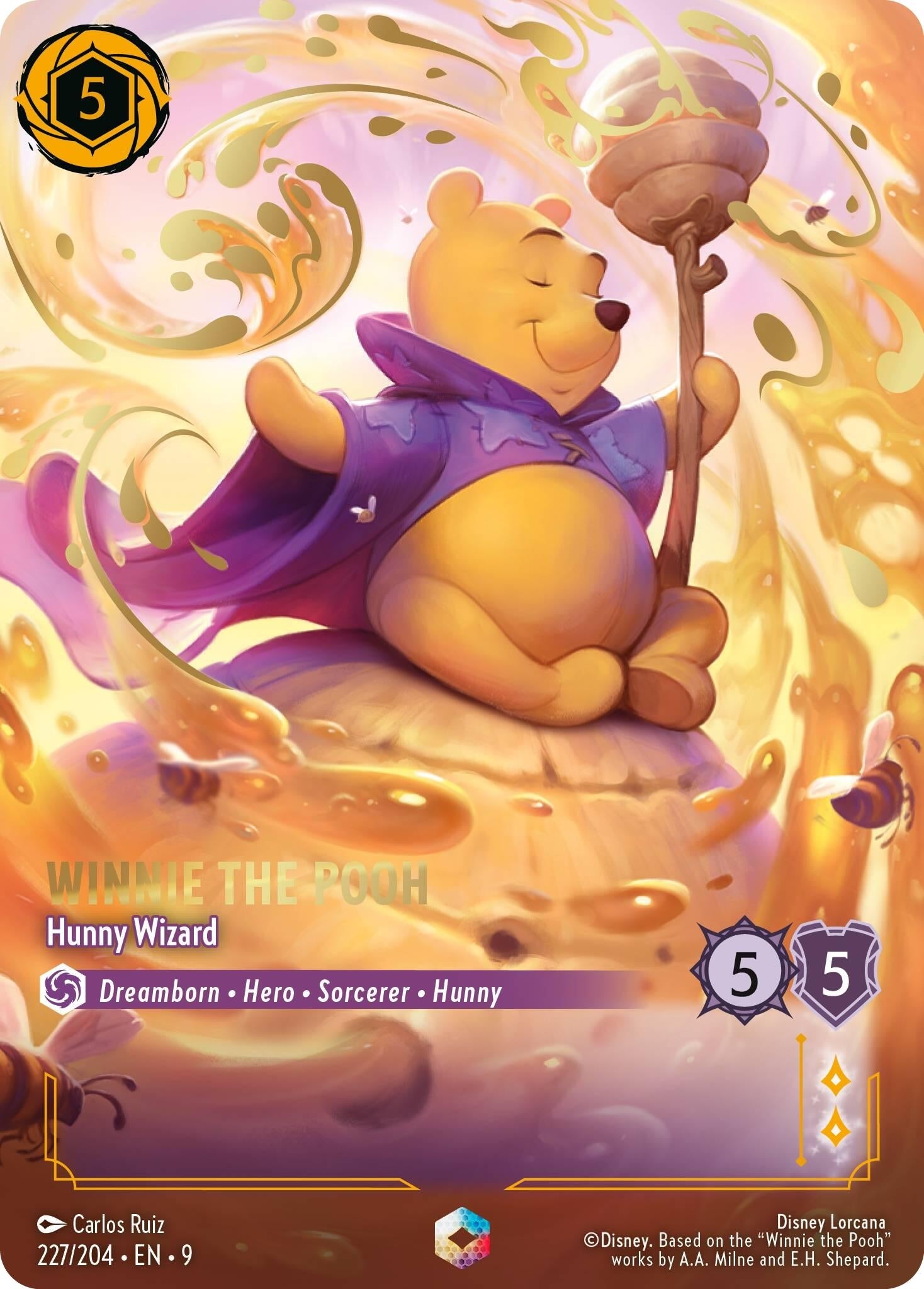 Image for Winnie the Pooh - Hunny Wizard (Enchanted) (227/204) (Fabled) (9) - Disney Lorcana