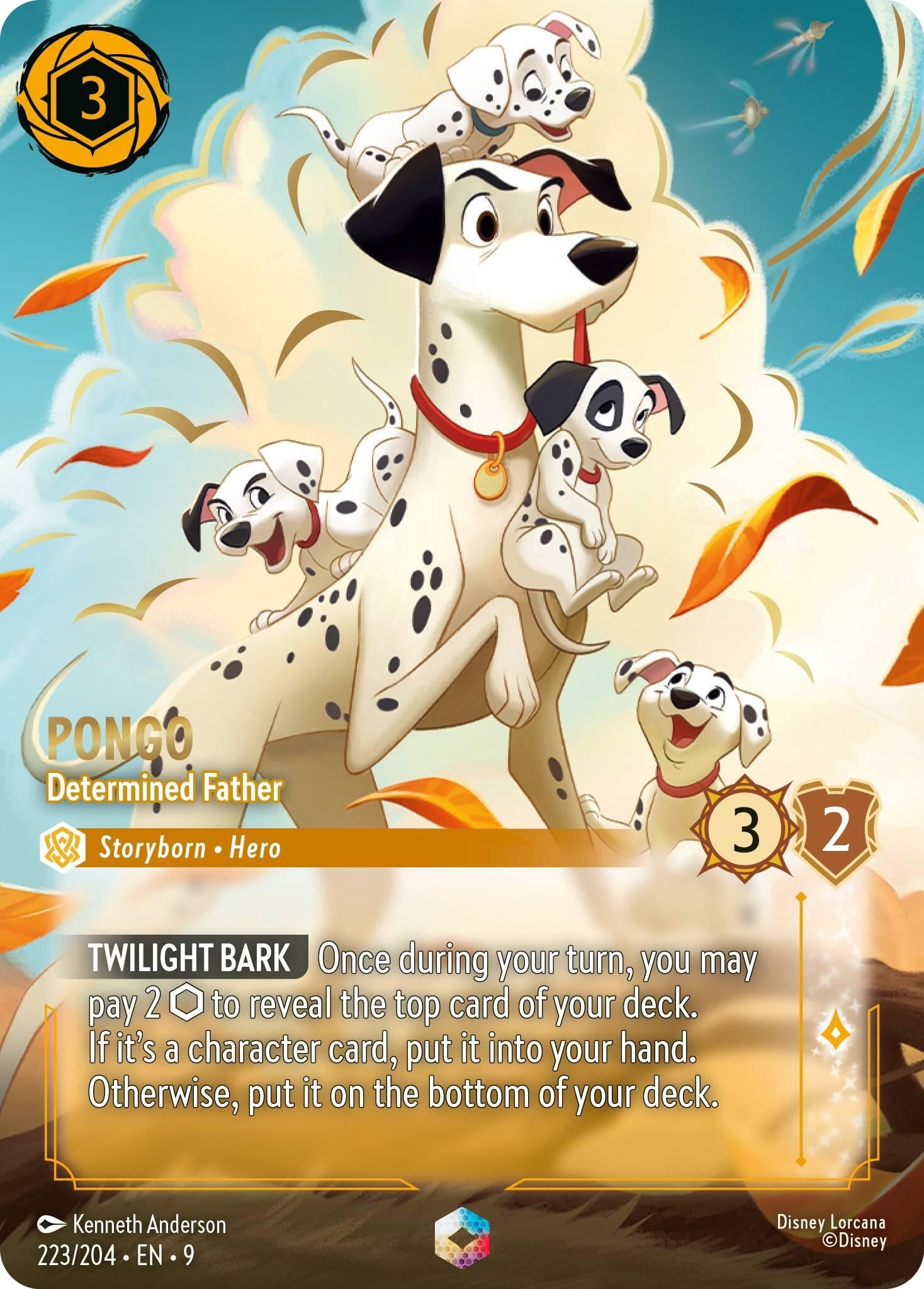 Image for Pongo - Determined Father (Enchanted) (223/204) (Fabled) (9) - Disney Lorcana