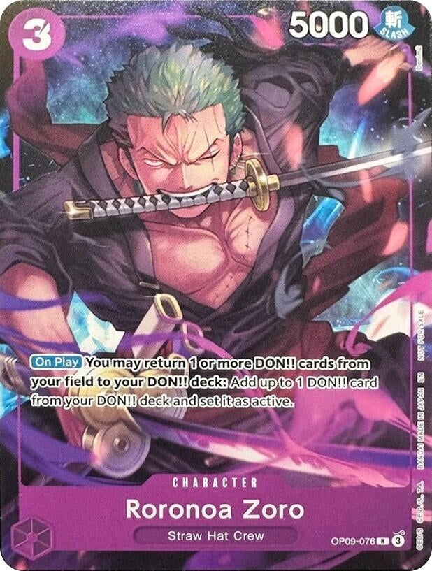 Image for Roronoa Zoro (Welcome Pack Vol. 2) (OP09-076) (One Piece Promotion Cards) (OP-PR) - One Piece Card Game