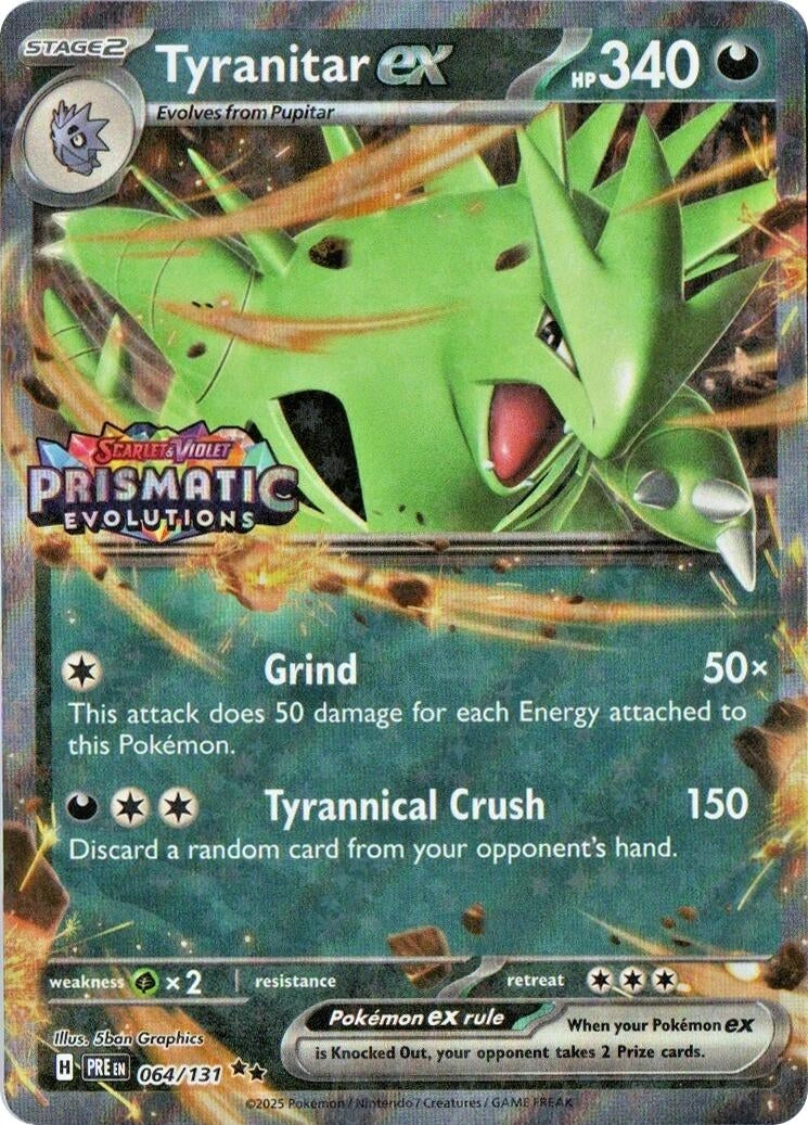 Image for Tyranitar ex (Prismatic Evolutions Stamp) (064/131) (Miscellaneous Cards & Products) (MCAP) - Pokemon
