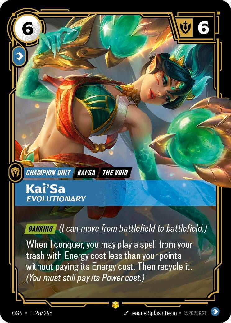 Image for Kai'Sa - Evolutionary (Alternate Art) (112a/298) (Origins) (OGN) - Riftbound: League of Legends Trading Card Game