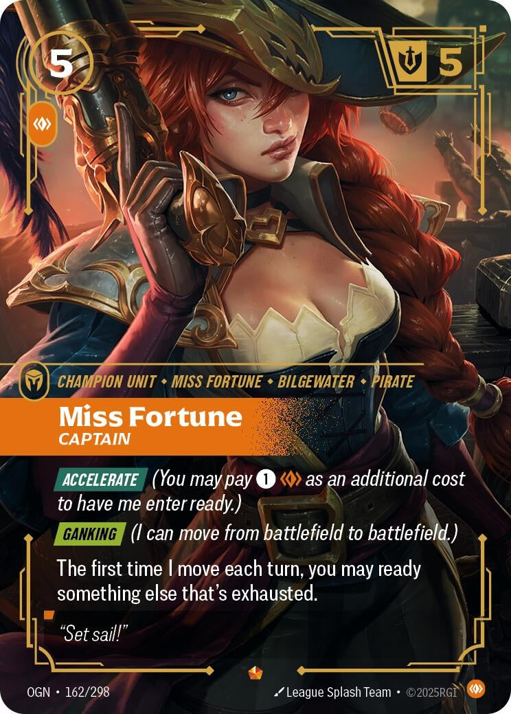 Image for Miss Fortune - Captain (162/298) (Origins) (OGN) - Riftbound: League of Legends Trading Card Game