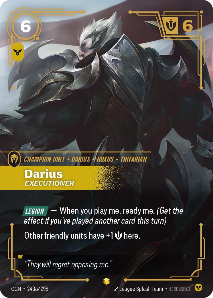 Image for Darius - Executioner (Alternate Art) (243a/298) (Origins) (OGN) - Riftbound: League of Legends Trading Card Game