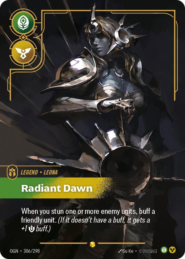 Image for Leona - Radiant Dawn (Overnumbered) (306/298) (Origins) (OGN) - Riftbound: League of Legends Trading Card Game