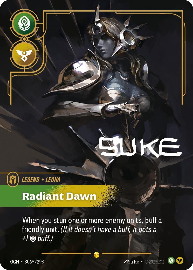 Image for Leona - Radiant Dawn (Signature) (306*/298) (Origins) (OGN) - Riftbound: League of Legends Trading Card Game