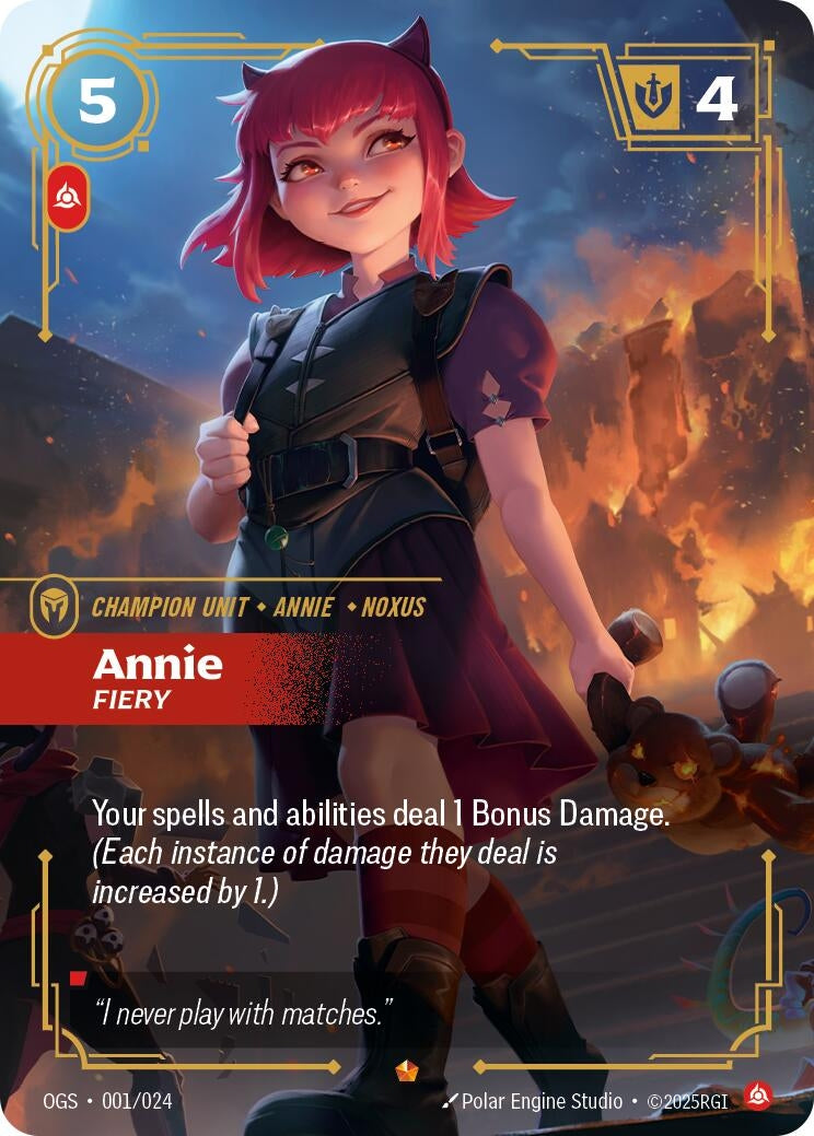 Image for Annie - Fiery (001/024) (Origins: Proving Grounds) (OGS) - Riftbound: League of Legends Trading Card Game