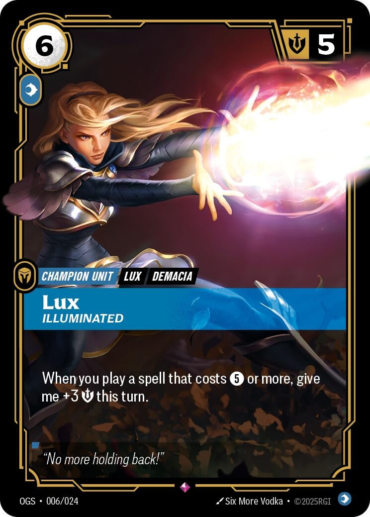Image for Lux - Illuminated (006/024) (Origins: Proving Grounds) (OGS) - Riftbound: League of Legends Trading Card Game