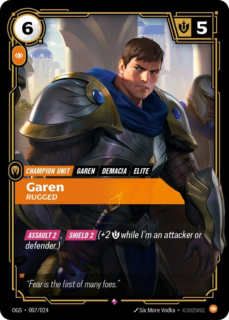 Image for Garen - Rugged (007/024) (Origins: Proving Grounds) (OGS) - Riftbound: League of Legends Trading Card Game