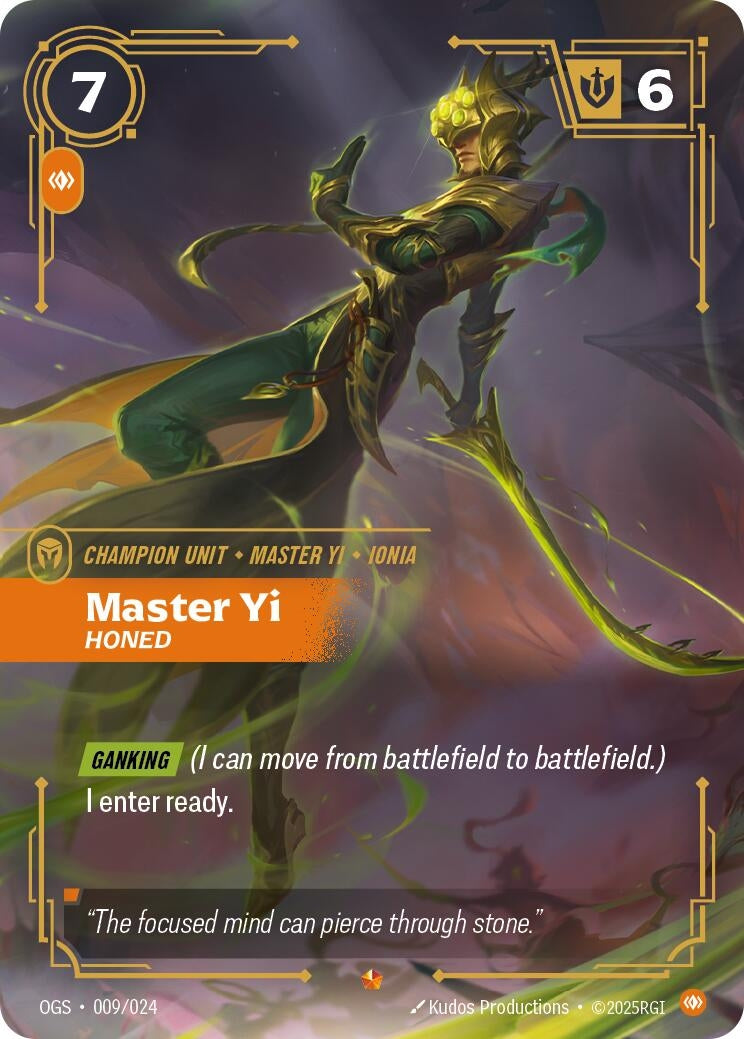 Image for Master Yi - Honed (009/024) (Origins: Proving Grounds) (OGS) - Riftbound: League of Legends Trading Card Game