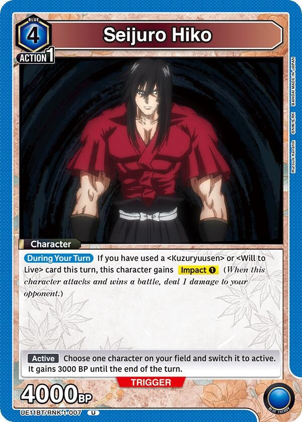 Image for Seijuro Hiko (007) (UE11BT/RNK-1-007) (UE11BT: Rurouni Kenshin) (UE11BT) - Union Arena