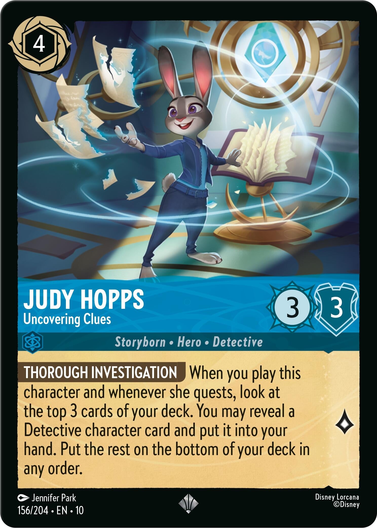 Image for Judy Hopps - Uncovering Clues (156/204) (Whispers in the Well) (10) - Disney Lorcana