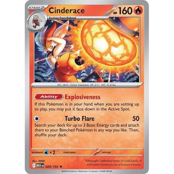 Image for Cinderace (028/132) (ME01: Mega Evolution) - Pokemon