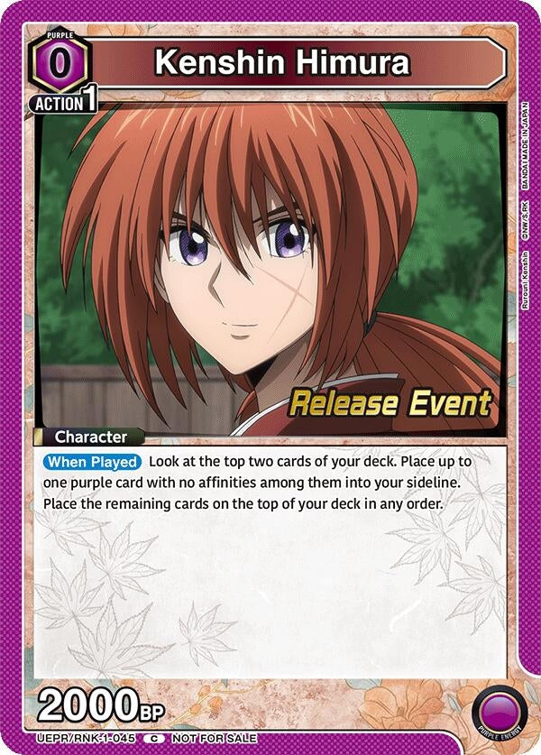 Image for Kenshin Himura (045) (UEPR/RNK-1-045) (UE11BT: Rurouni Kenshin Release Event Cards) (UE11BT_RE) - Union Arena