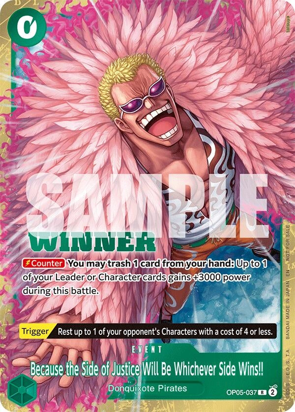 Image for Because the Side of Justice Will Be Whichever Side Wins!! (Winner Pack 2025 Vol. 4) (OP05-037) (One Piece Promotion Cards) (OP-PR) - One Piece Card Game