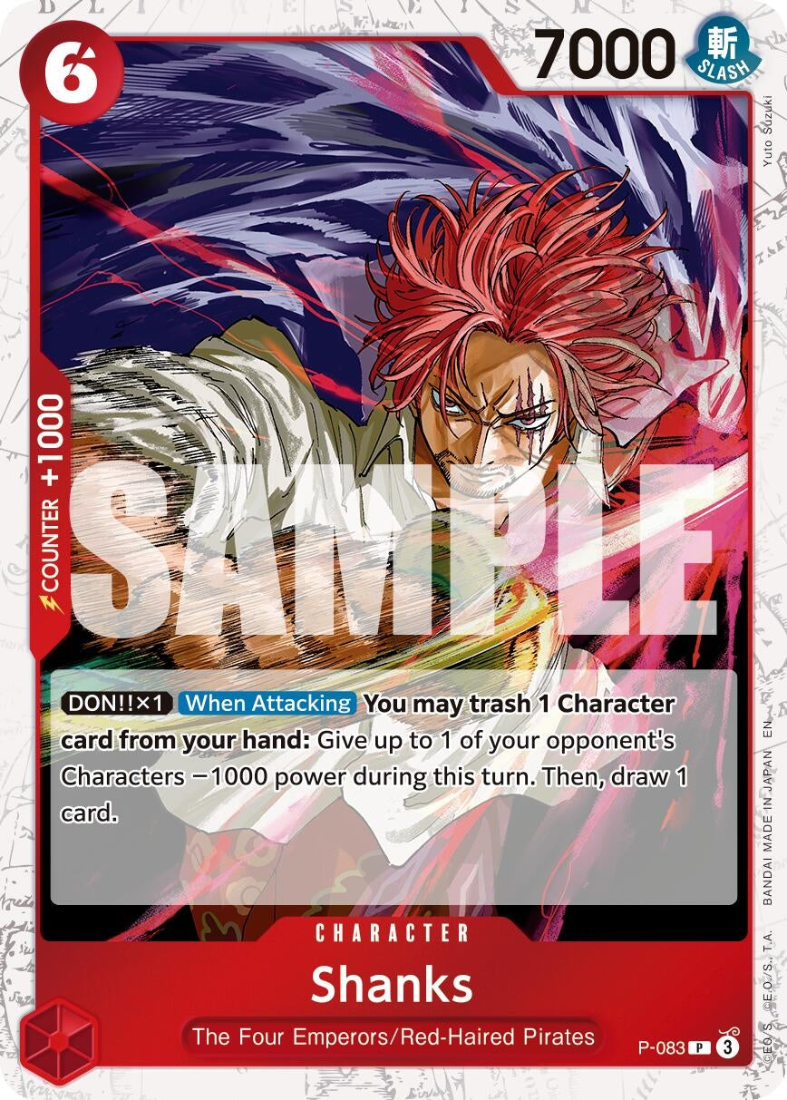 Image for Shanks - P-083 (Pirate Foil) (P-083) (Premium Booster -The Best- Vol. 2) (PRB-02) - One Piece Card Game