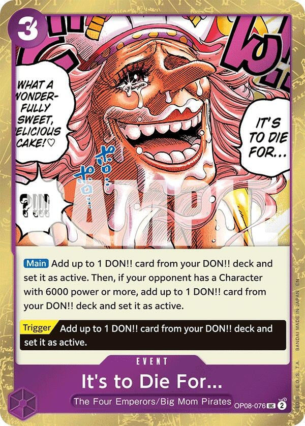 Image for It's to Die For (Pirate Foil) (OP08-076) (Premium Booster -The Best- Vol. 2) (PRB-02) - One Piece Card Game