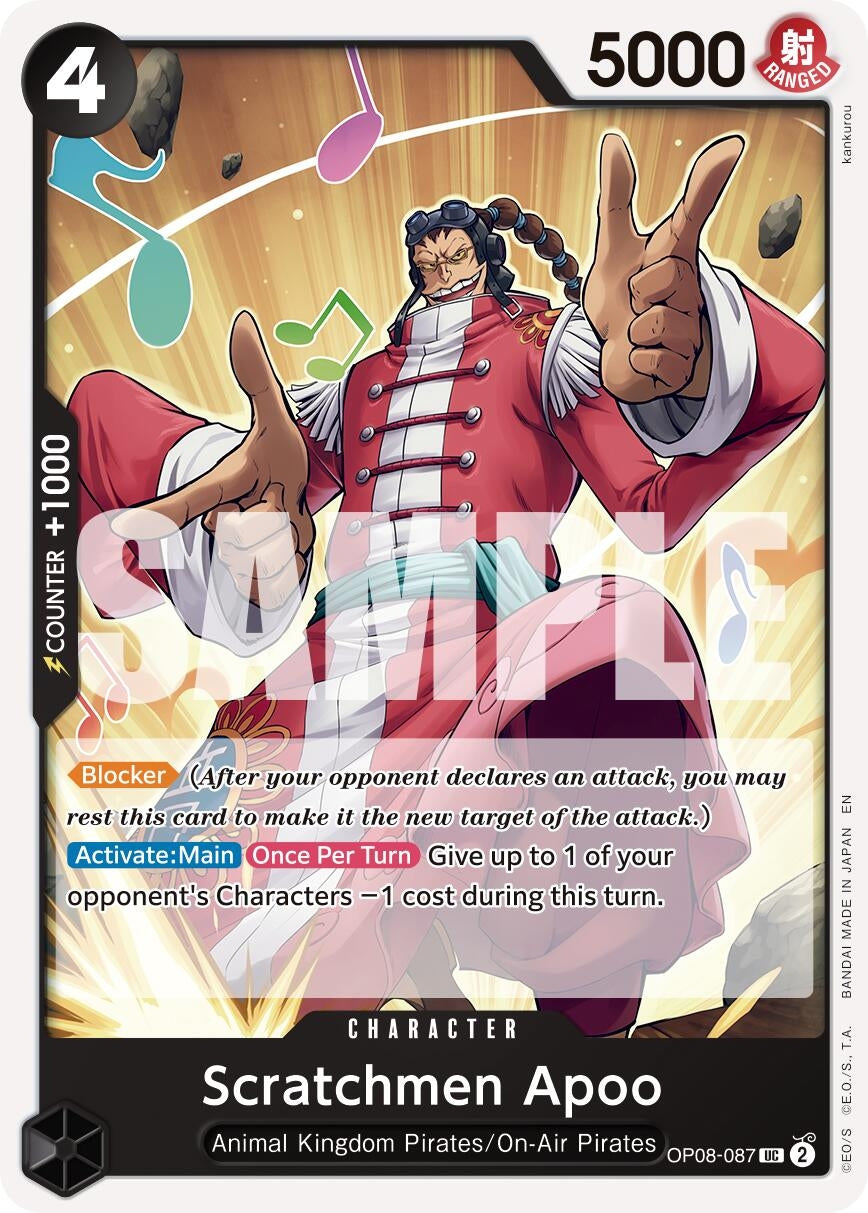 Image for Scratchmen Apoo - OP08-087 (Reprint) (OP08-087) (Premium Booster -The Best- Vol. 2) (PRB-02) - One Piece Card Game