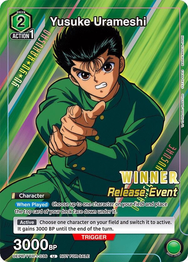 Image for Yusuke Urameshi (Release Event Winner) (UEPR/YYH-1-036) (UE13BT: Yu Yu Hakusho: Ghost Files Release Event Cards) (UE13BT_RE) - Union Arena