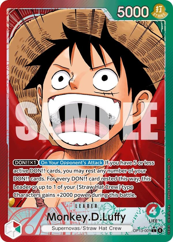 Monkey.D.Luffy (001) (Alternate Art) (OP13-001) (Carrying On His Will)