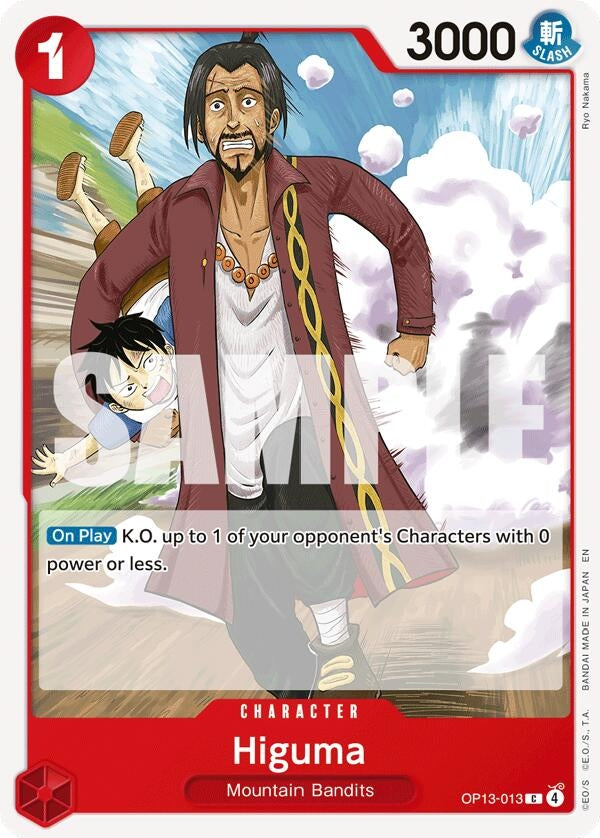 Image for Higuma (OP13-013) (Carrying On His Will) (OP13) - One Piece Card Game