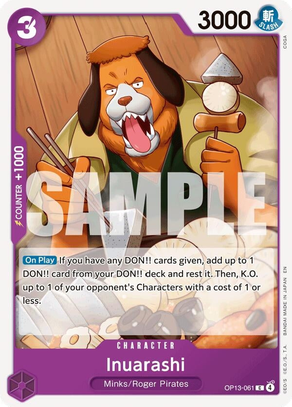 Image for Inuarashi (OP13-061) (Carrying On His Will) (OP13) - One Piece Card Game