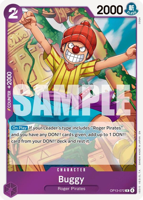 Image for Buggy (OP13-072) (Carrying On His Will) (OP13) - One Piece Card Game