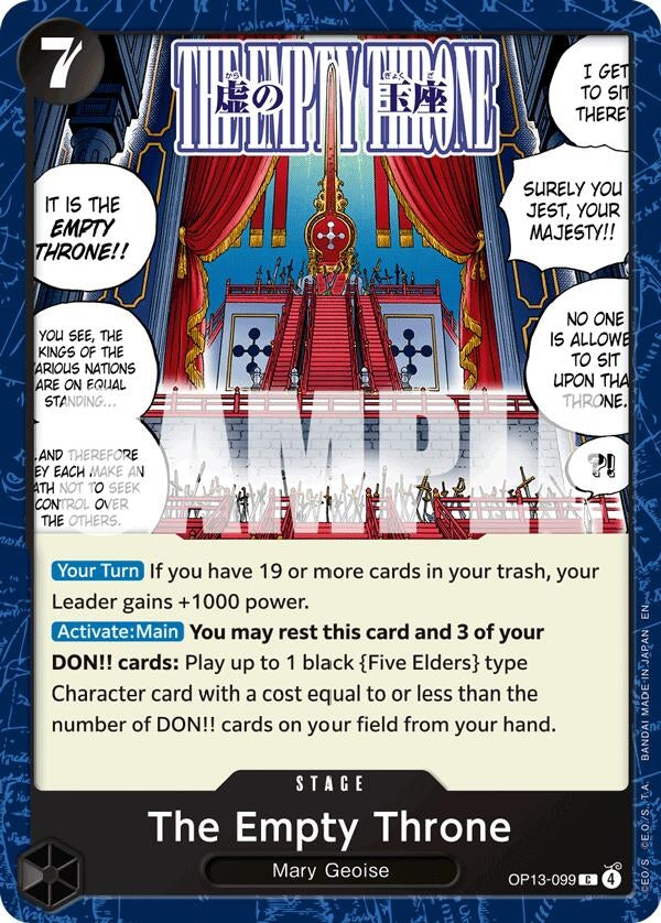 Image for The Empty Throne (OP13-099) (Carrying On His Will) (OP13) - One Piece Card Game
