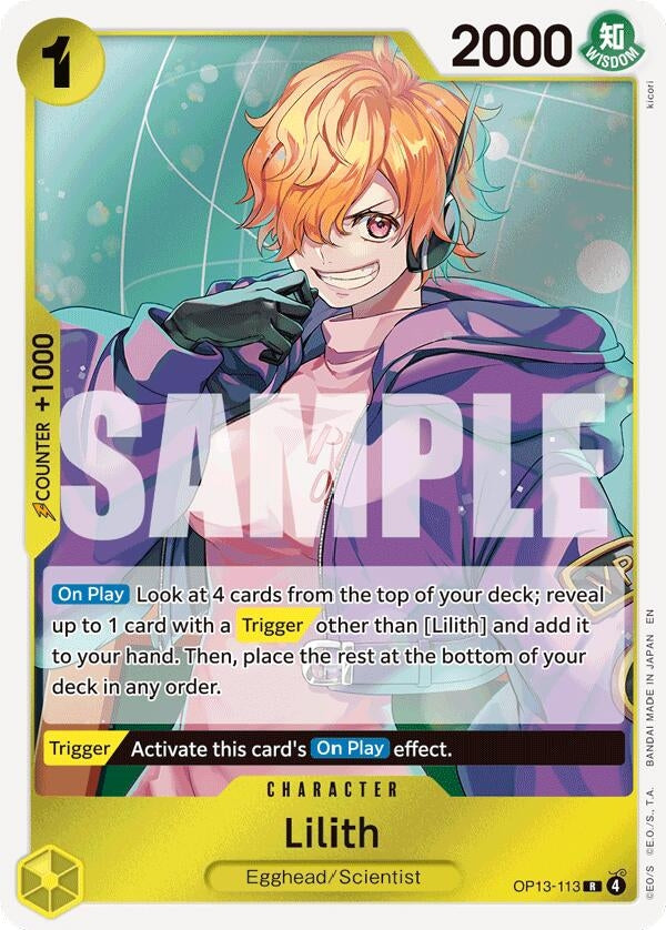 Image for Lilith (OP13-113) (Carrying On His Will) (OP13) - One Piece Card Game