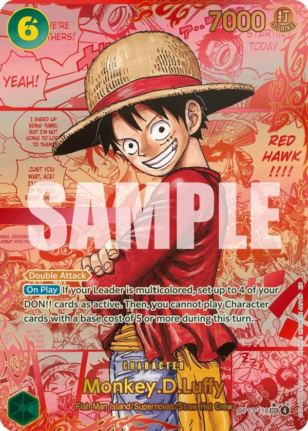 Image for Monkey.D.Luffy (118) (Red Super Alternate Art) (OP13-118) (Carrying On His Will) (OP13) - One Piece Card Game