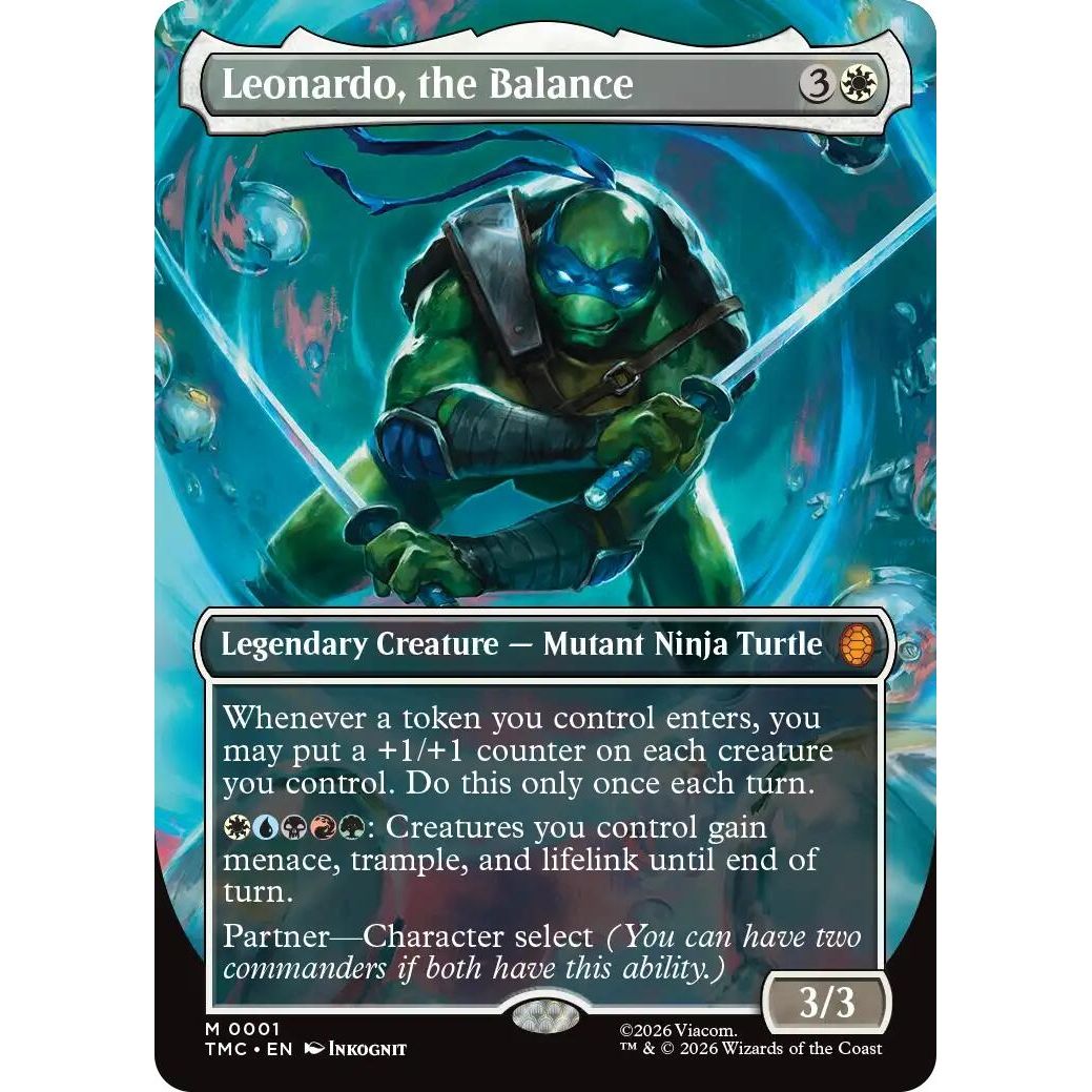 Image for Leonardo, the Balance (0001) (Borderless) (1) (Teenage Mutant Ninja Turtles) - Magic: The Gathering