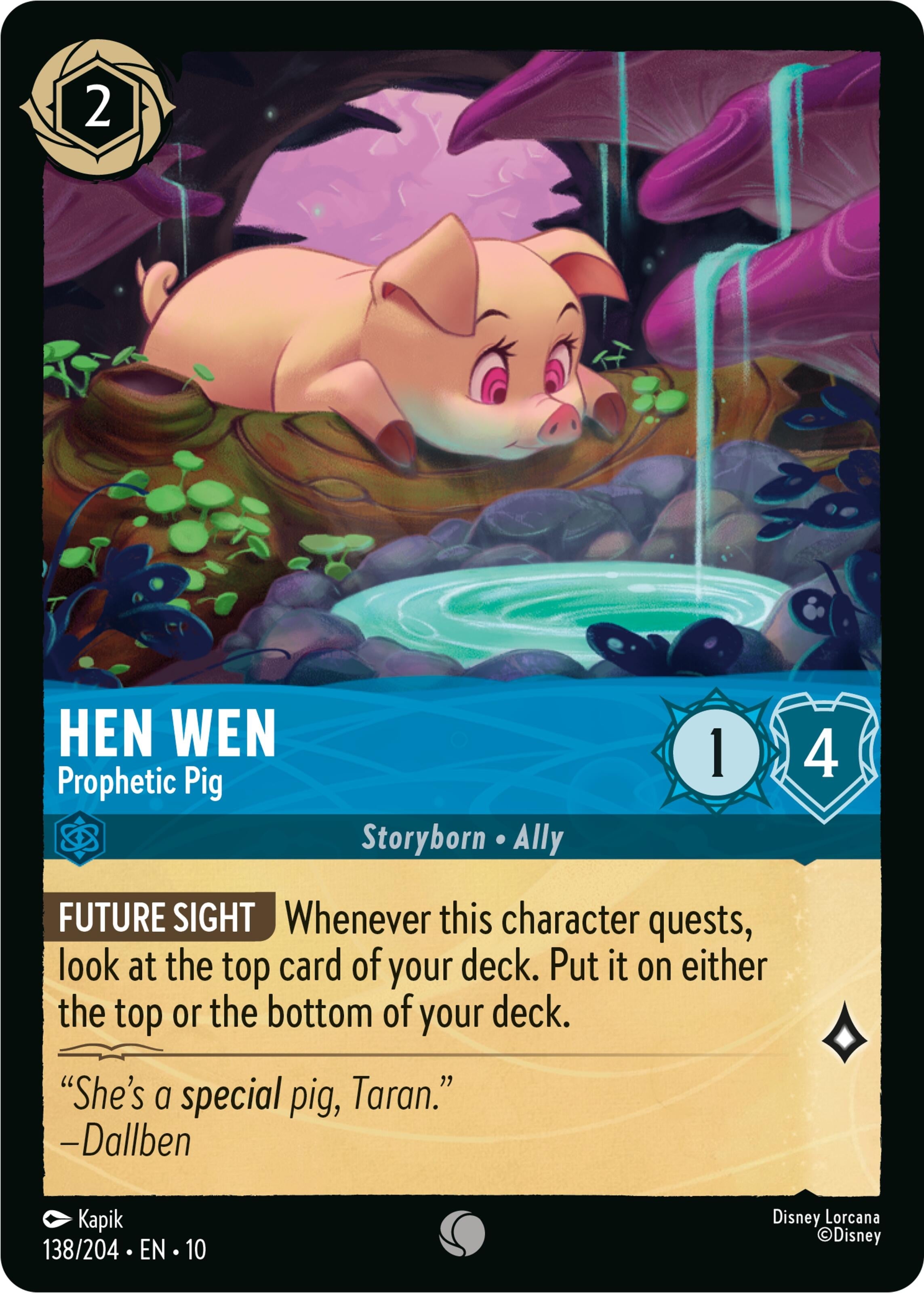 Image for Hen Wen - Prophetic Pig (138/204) (Whispers in the Well) (10) - Disney Lorcana