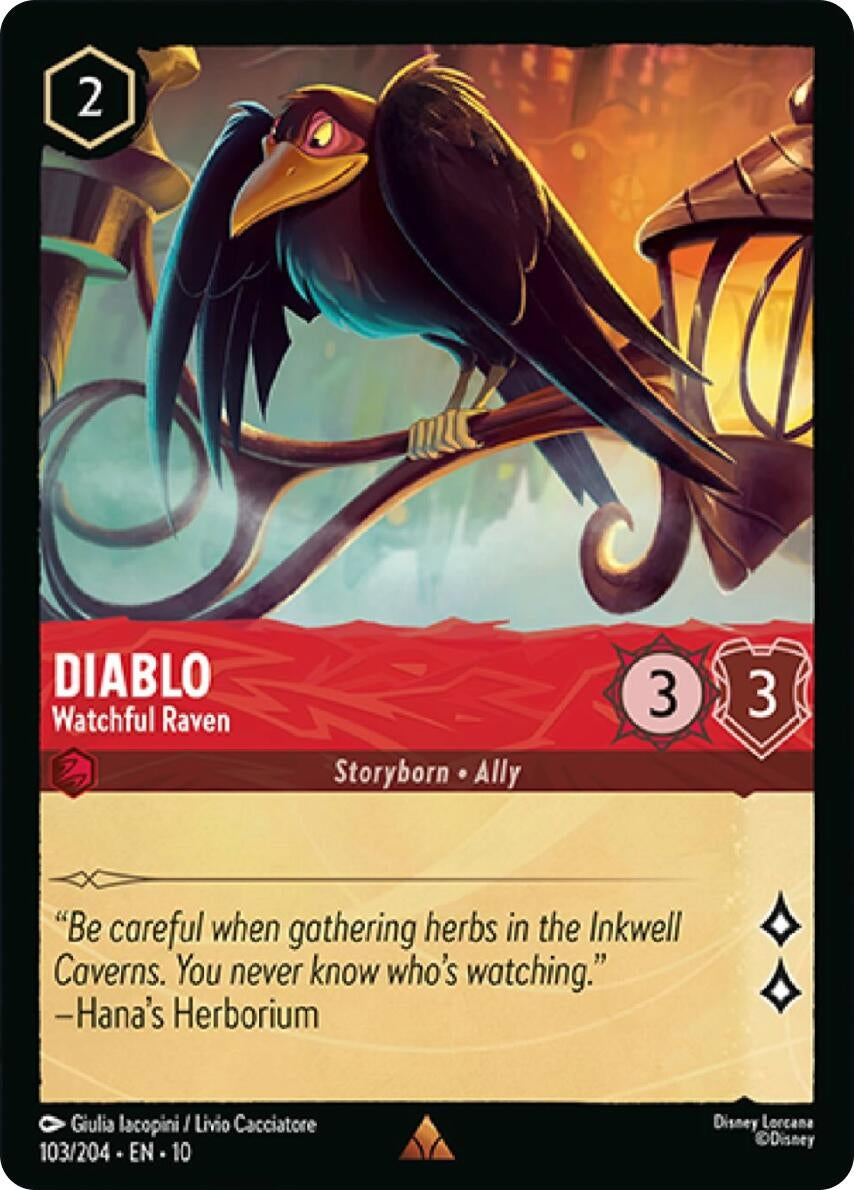 Image for Diablo - Watchful Raven (103/204) (Whispers in the Well) (10) - Disney Lorcana