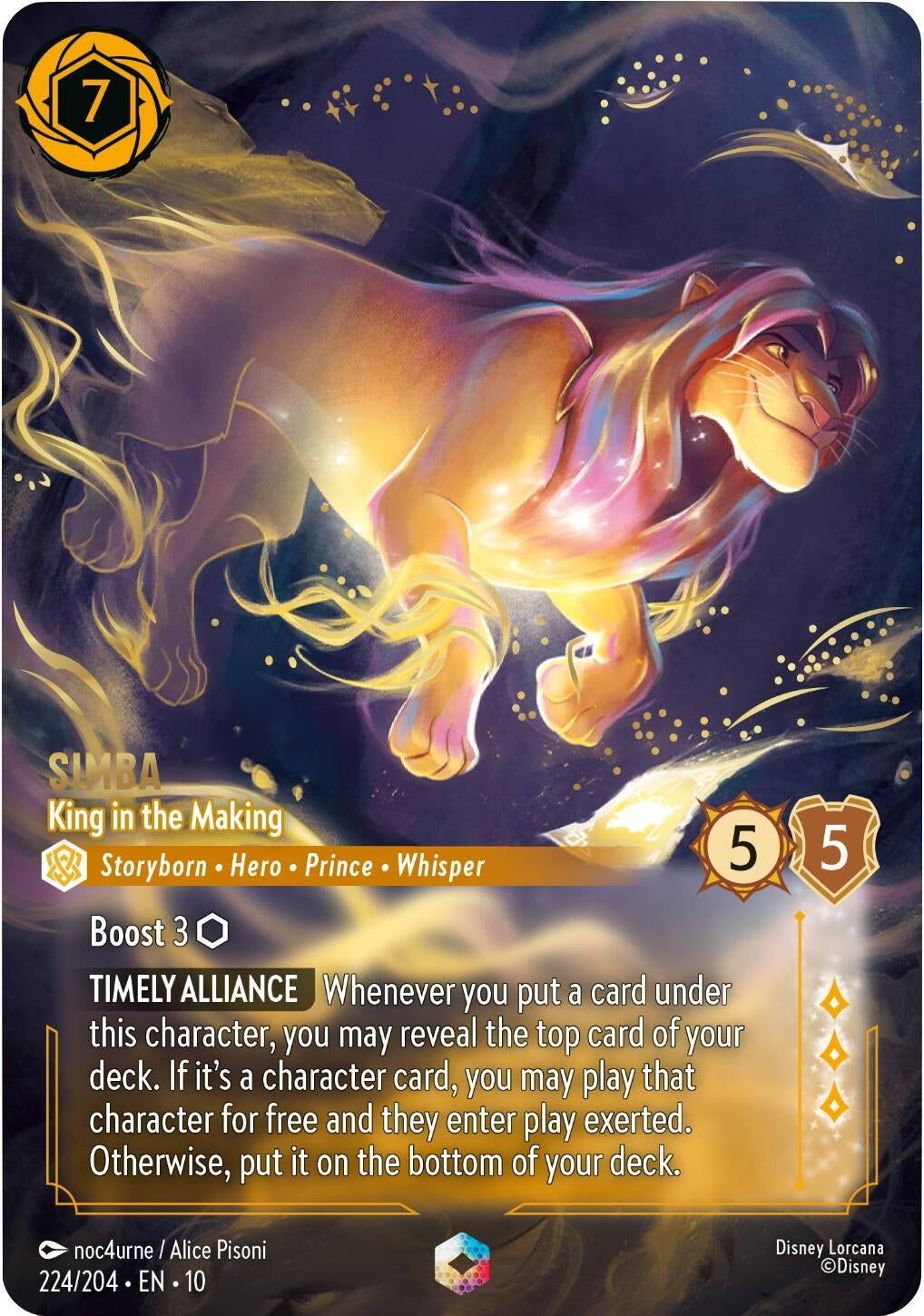 Image for Simba - King in the Making (Enchanted) (224/204) (Whispers in the Well) (10) - Disney Lorcana