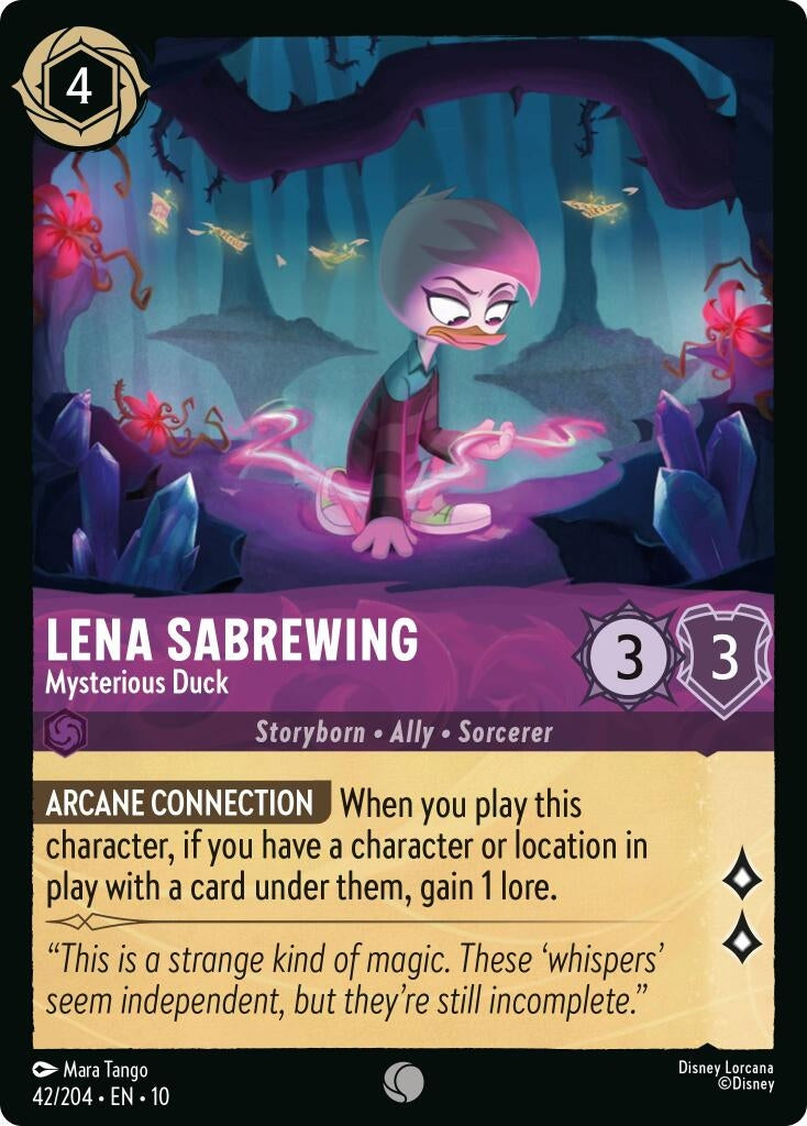 Image for Lena Sabrewing - Mysterious Duck (42/204) (Whispers in the Well) (10) - Disney Lorcana