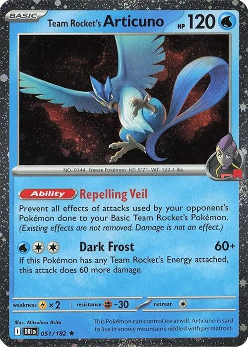 Image for Team Rocket's Articuno - 051/182 (Cosmos Holo) (051/182) (Miscellaneous Cards & Products) (MCAP) - Pokemon