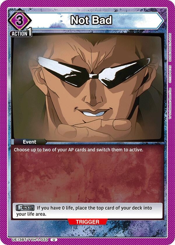 Image for Not Bad (UE13BT/YYH-1-033) (UE13BT: Yu Yu Hakusho: Ghost Files) (UE13BT) - Union Arena