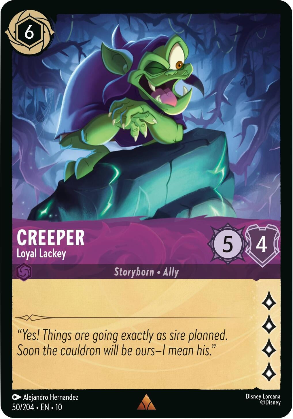 Image for Creeper - Loyal Lackey (50/204) (Whispers in the Well) (10) - Disney Lorcana